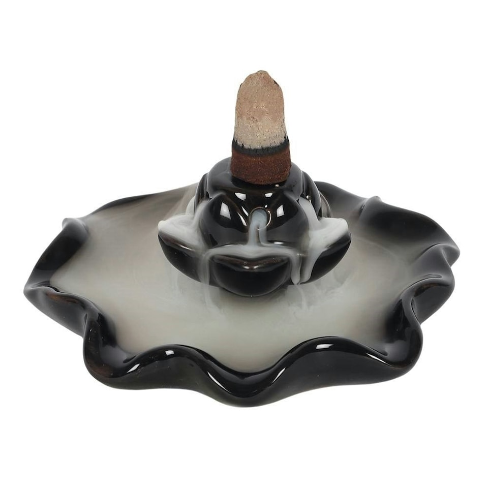 image 1 of Something Different Lotus Pool Backflow Incense Burner - Black - One Size