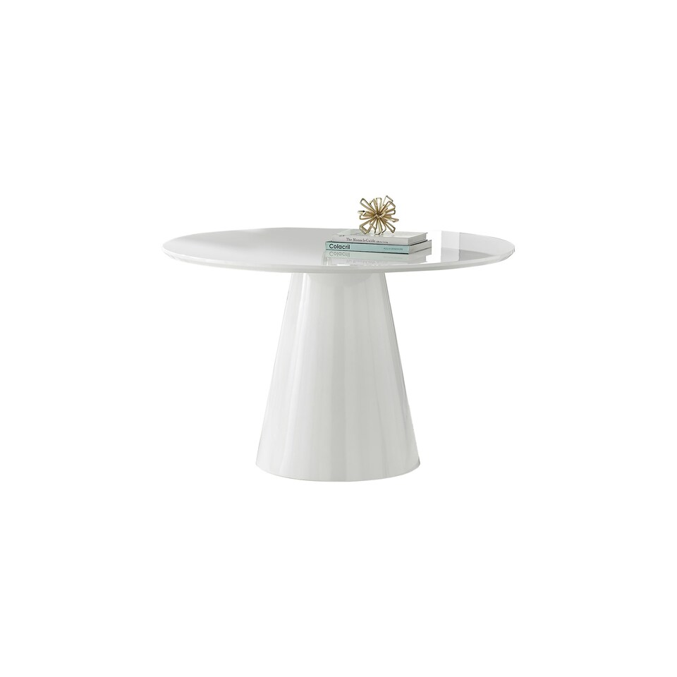 image 1 of Furniturebox Palma White High Gloss Round Dining Table