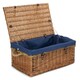 image 6 of 61cm Double Steamed Wicker Rope Handled Trunk with Lining Black | Black | One Size