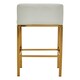 image 4 of Interiors by Premier White PU and Gold Finish Bar Chair, Glam Touch Indoor Metal Bar Stool, Footrest Bar Chair