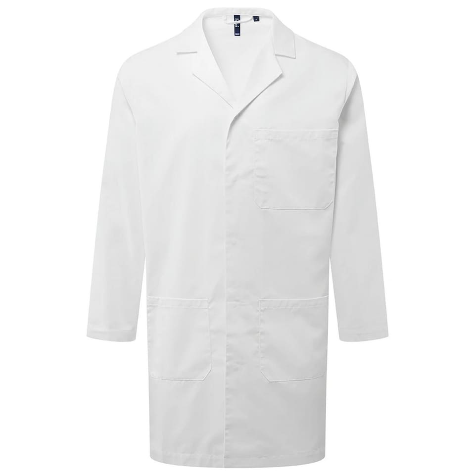 image 1 of Premier Unisex Adult Essential 3 Pocket Work Overcoat | White | White | XXL | 1
