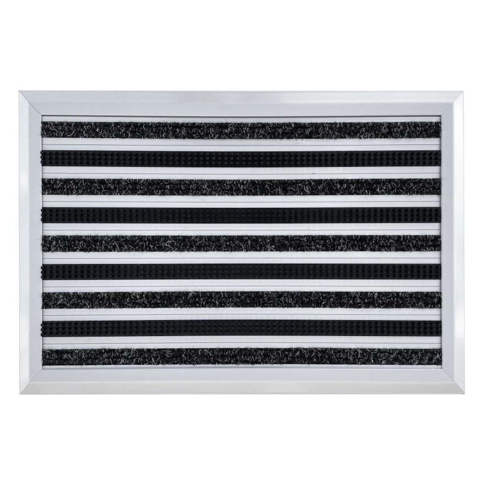 image 1 of Nicoman Aluminium Door Mat with Carpet Inserts & Brushes