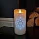 image 1 of 15cm Battery Operated Glitter Snowflake Dancing LED Candle Christmas Decoration with Thin Lines