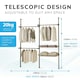 image 2 of Telescopic Wardrobe Organiser Double Black Rail Clothes Rack Baskets Storage Black | One Size
