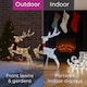 image 5 of Neo 240 LED Christmas Sleigh Reindeer Outdoor Decoration Warm Bright White Mixed Light Effects Timer 65cm Reindeers Weatherproof Frame 6 Ground Hooks Included