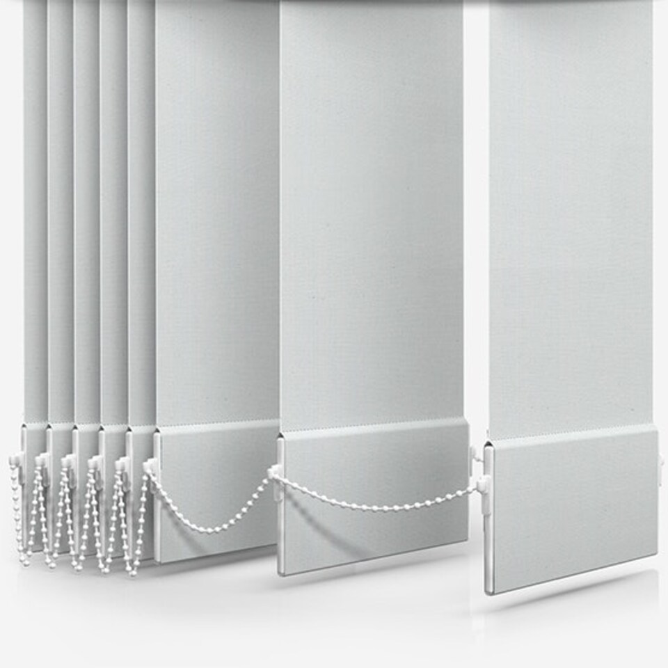 image 1 of 240cm White Dimout Vertical Blind 89mm Slats 140cm Drop White | White
