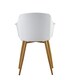 image 5 of Set of 2 Eden Modern Dining Chairs, Faux Leather Padded Cushion & Solid Wooden Legs White