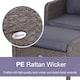 image 6 of Outsunny 5 Pieces PE Rattan Garden Furniture Set with 10cm Thick Padded Cushions, Wicker Weave Outdoor Seating Chairs with 2 Armchairs, 2 Stools, Glass Top Table, Grey