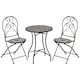 image 1 of Outsunny 3 PCs Garden Bistro Set W/ Balcony Table and Chairs Metal Frame