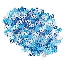 Blue Glitz 100th Birthday Table Confetti - 14 Grams