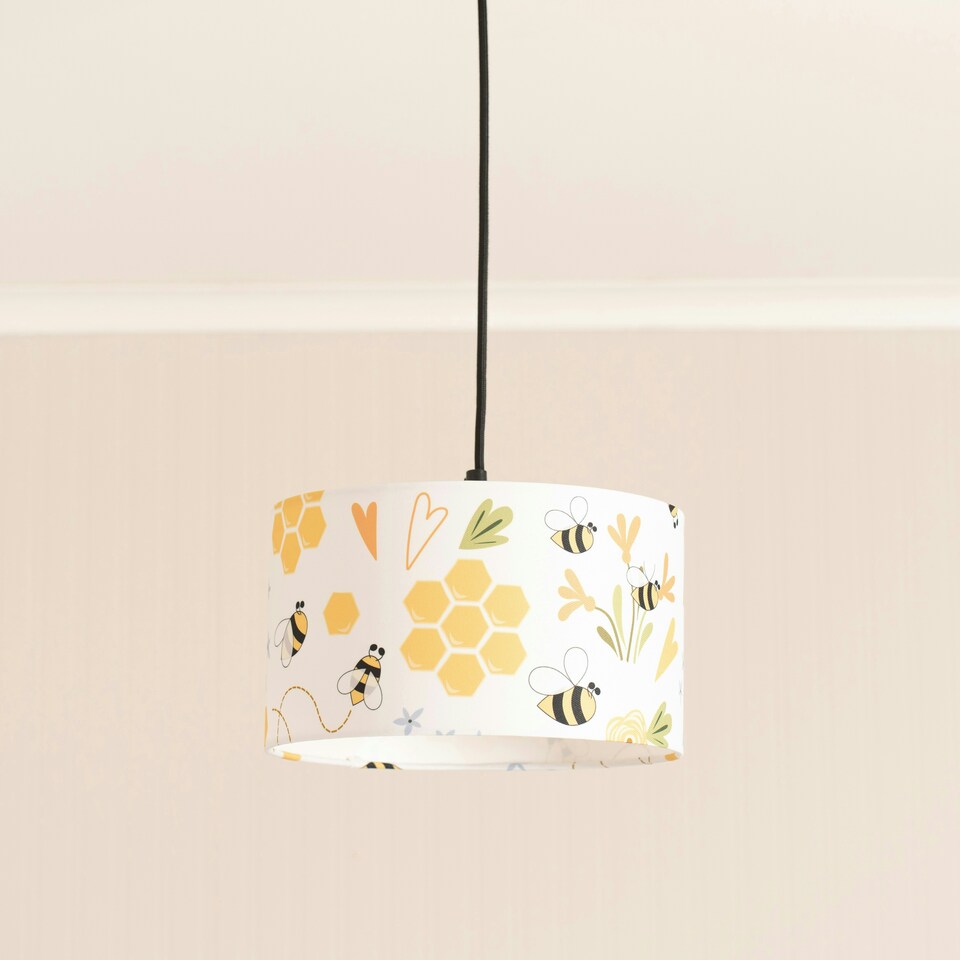 image 1 of ValueLights Kids Bumble Bee Easy Fit Ceiling Light Shade - Bulb Included Multi