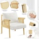 image 4 of Yaheetech Boucle Accent Chair with Seat Cushion and Back Pillow White