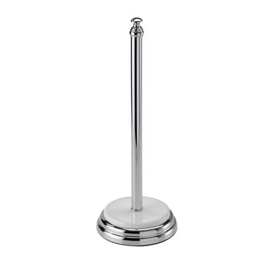 image 1 of Showerdrape Opera White Chrome Freestanding Spare Toilet Roll Holder