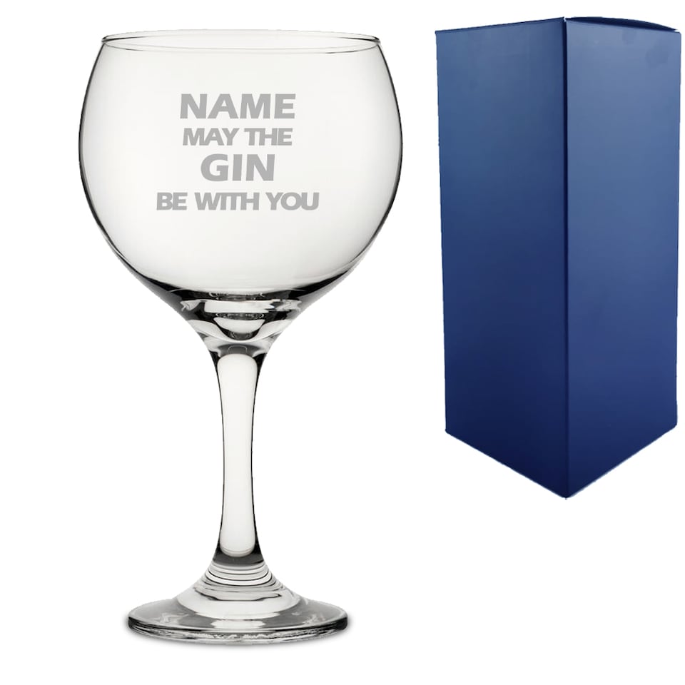 image 1 of Personalised may the Drink be with you Gin Balloon Glass