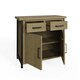 image 8 of Lowry 2 Door 2 Drawer Compact Sideboard Driftwood Lacquered Solid Reclaimed Pine Brown