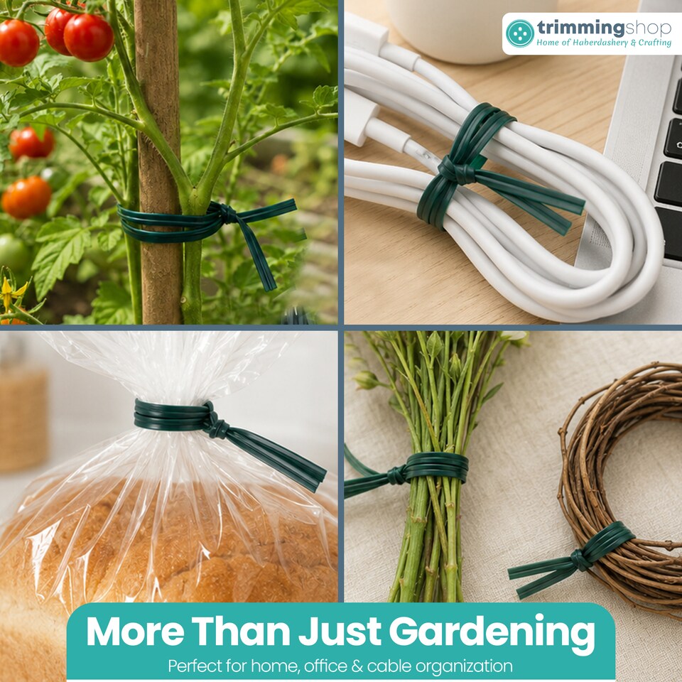image 1 of 15cm Plastic Twist Ties, Flexible Garden Plant Ties - 200pcs
