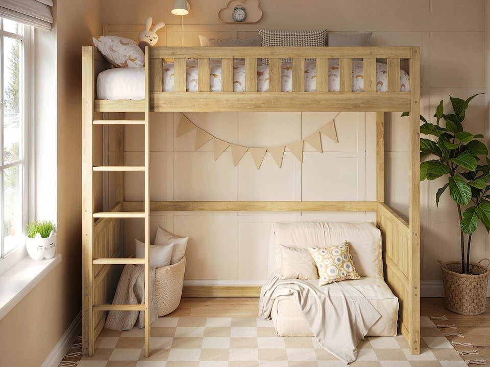 image 1 of Flair Bea Wooden High Sleeper Oak