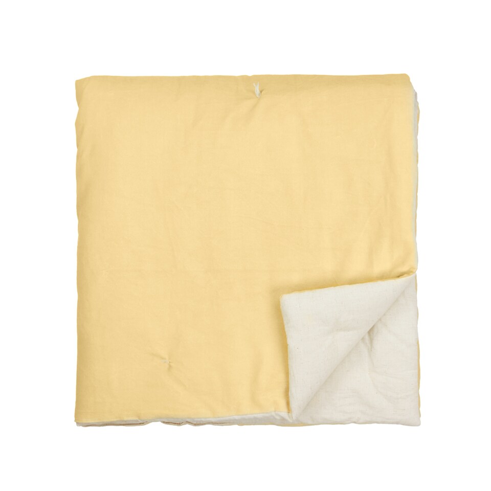 image 1 of Wylder Edie Cotton Velvet Bedspread | Yellow | Butter Yellow | 1