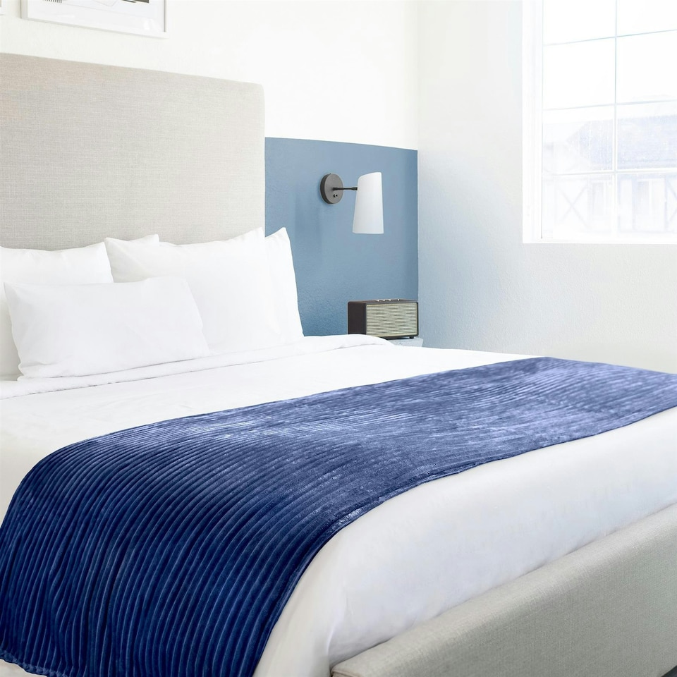 image 1 of Dakota Navy Blanket/Throw Blue