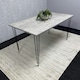 image 10 of Modern Grey Rectangular Dining Table with Hairpin Legs  Compact Kitchen & Dining Room Table (L140) Grey