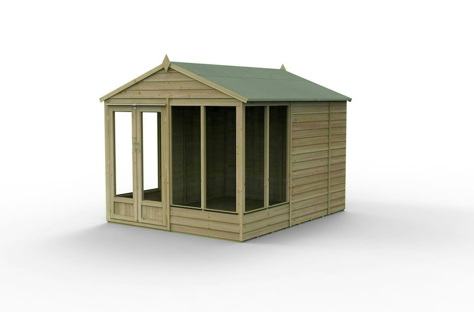 image 1 of Forest Garden 4LIFE Apex Summerhouse 8x10 - Double Door - 6 Window