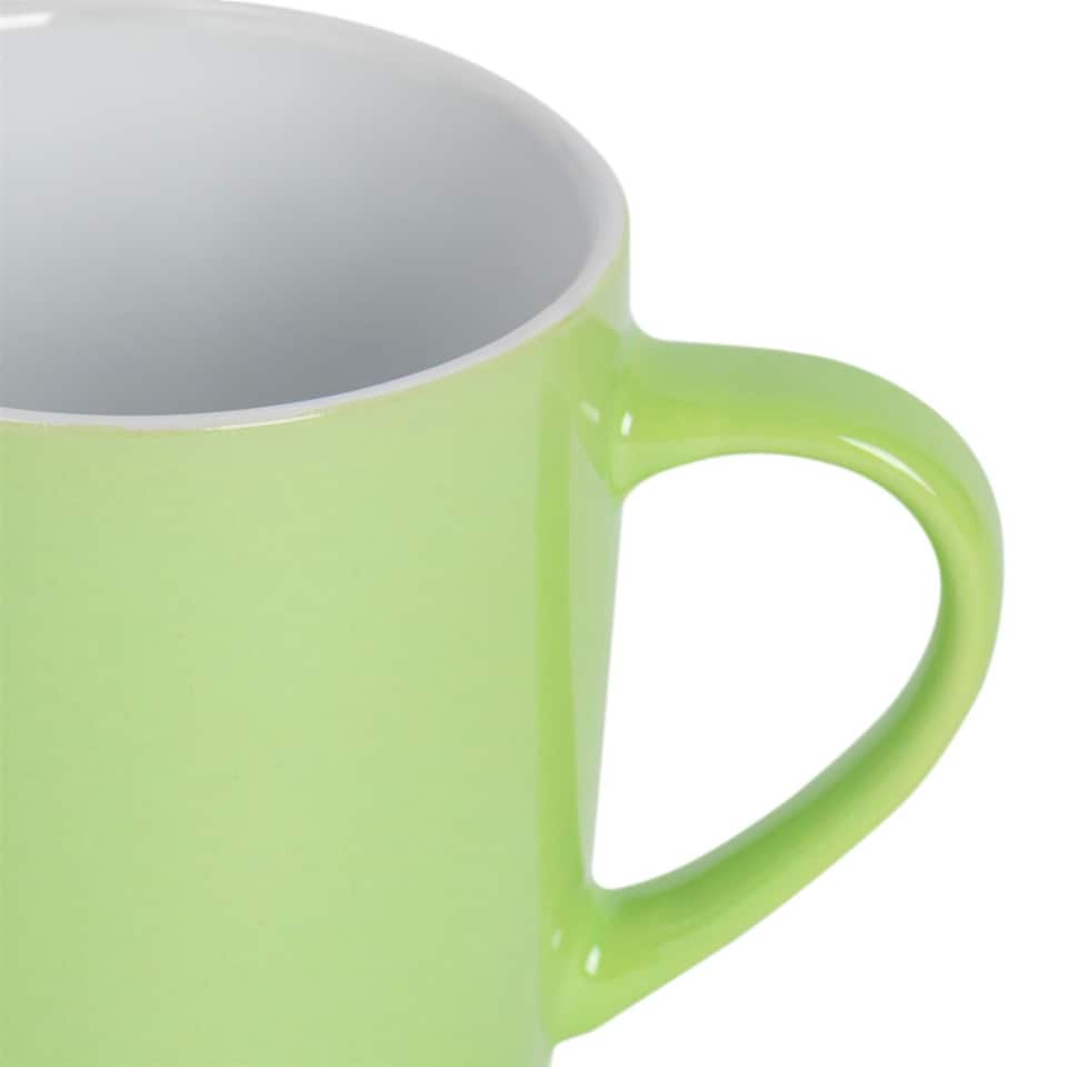 image 1 of Argon Tableware 6x Coloured Coffee Mugs - Green - 350ml - Tea Mug Latte Mug Cappuccino Mug Drinking Mug Green