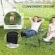 image 4 of Outsunny Set of 2 Reclining Camping Chairs Green | Olive Green, Grey