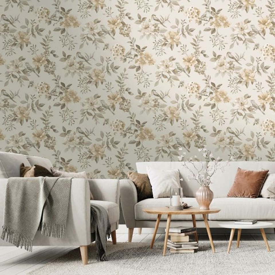 image 1 of Holden Decor Garden Bird Wallpaper | Clear | Neutral | 1