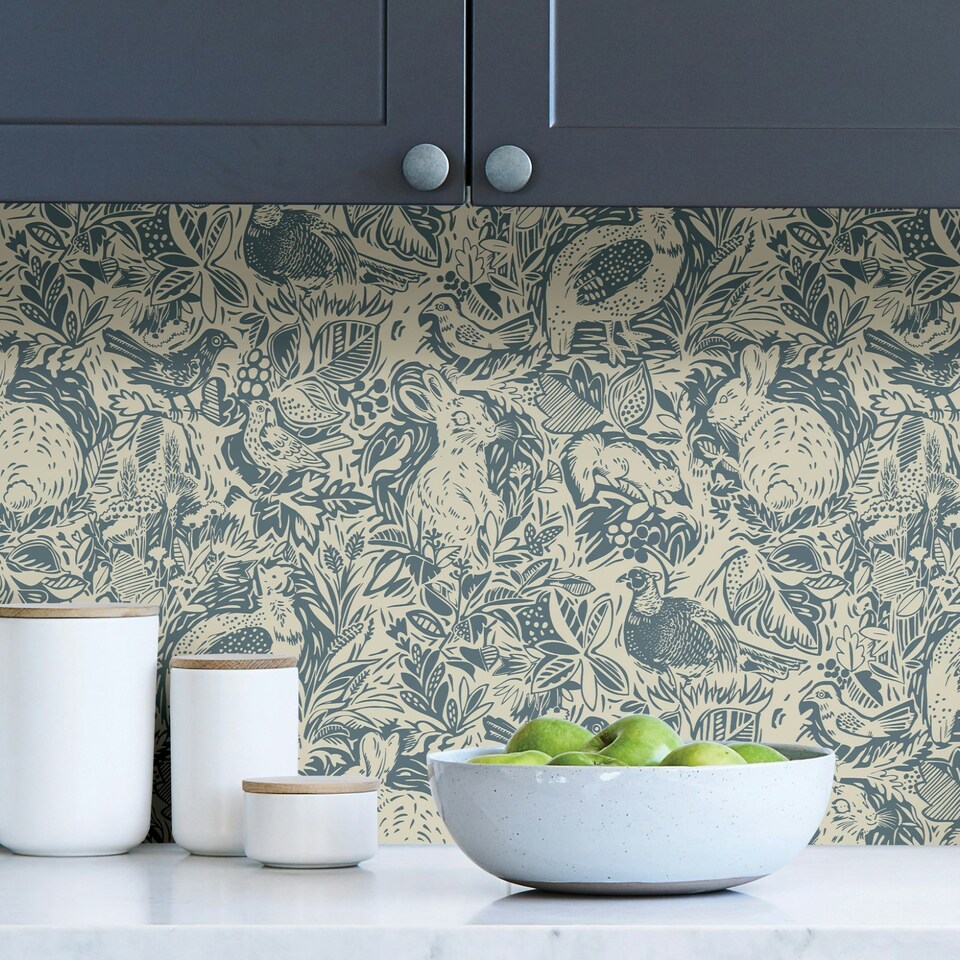 image 1 of NuWallpaper NUS3622 Terrene Peel & Stick Wallpaper, Blue Multi