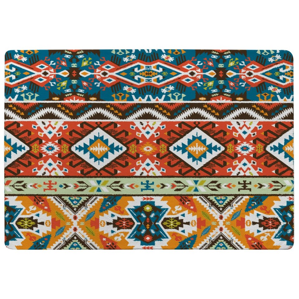 image 1 of colorful pattern in tribal style (Rug) Multi | Large: 140x200cm