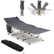 image 1 of Outsunny Single Portable Outdoor Military Sleeping Bed Camping Cot Grey