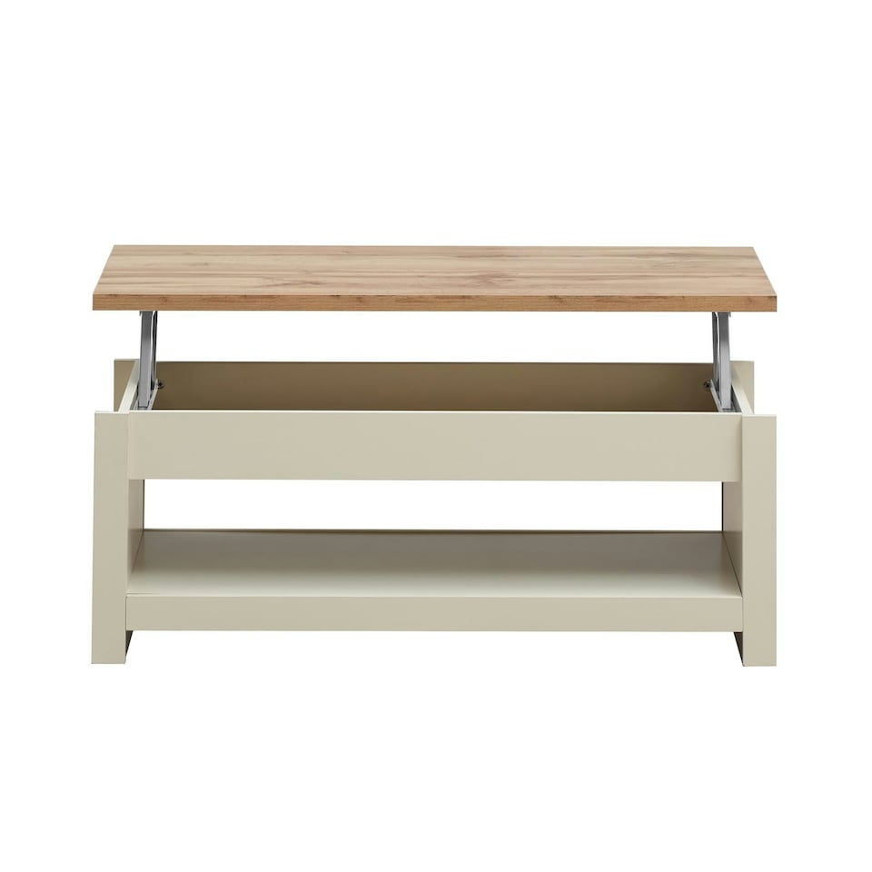 image 1 of Lisbon Lift Up Coffee Table Cream & Oak