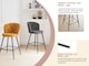 image 8 of SONARA Set of 2 Blended Woven Fabric Counter Height Bar Stools with Backrest | Yellow