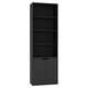 image 1 of 6-Tier Bookcase with 2-Doors Black | Unit Colour: Black