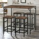 image 6 of Industrial Dining Table And 4 Stools Set Rustic Brown Brown