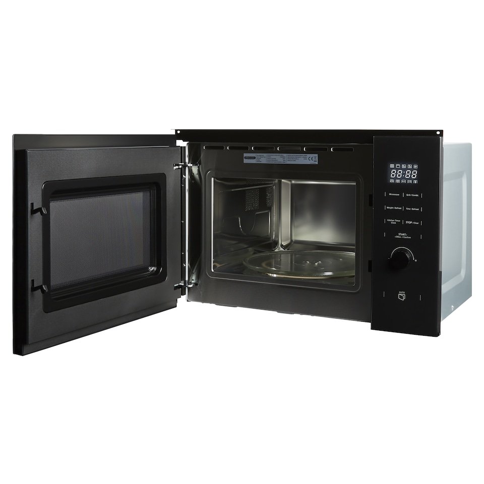image 1 of Cookology 900W Built-in Microwave with Grill 25L Integrated Design - TCM25BGL Black