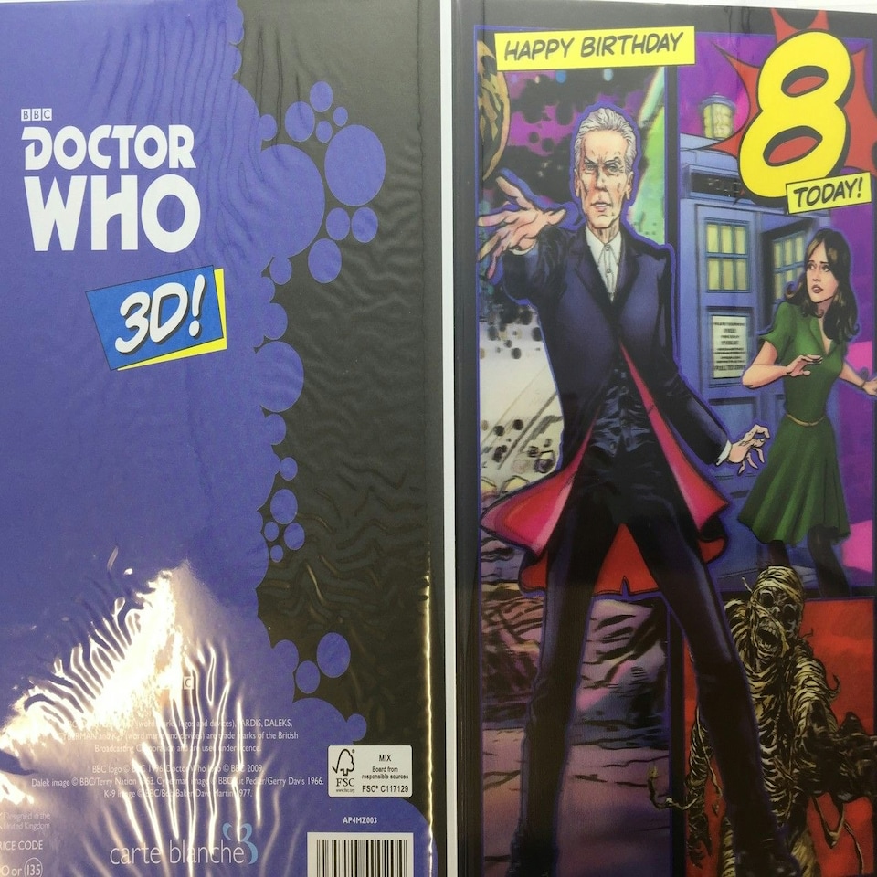 image 1 of 8th Birthday 3D Holographic Doctor Who Card
