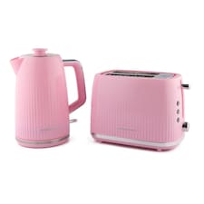 Hamilton Beach Kettle and Toaster Set, Miami, Electric Kettle 1.7L, Wide Slot Toaster 2 Slice, Boil Dry Protection, 7 Variable Browning Levels, Flamingo Pink - HBMIAF