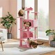 image 2 of Yaheetech 137cm Tall Cat Tree with Scratching Posts Pink