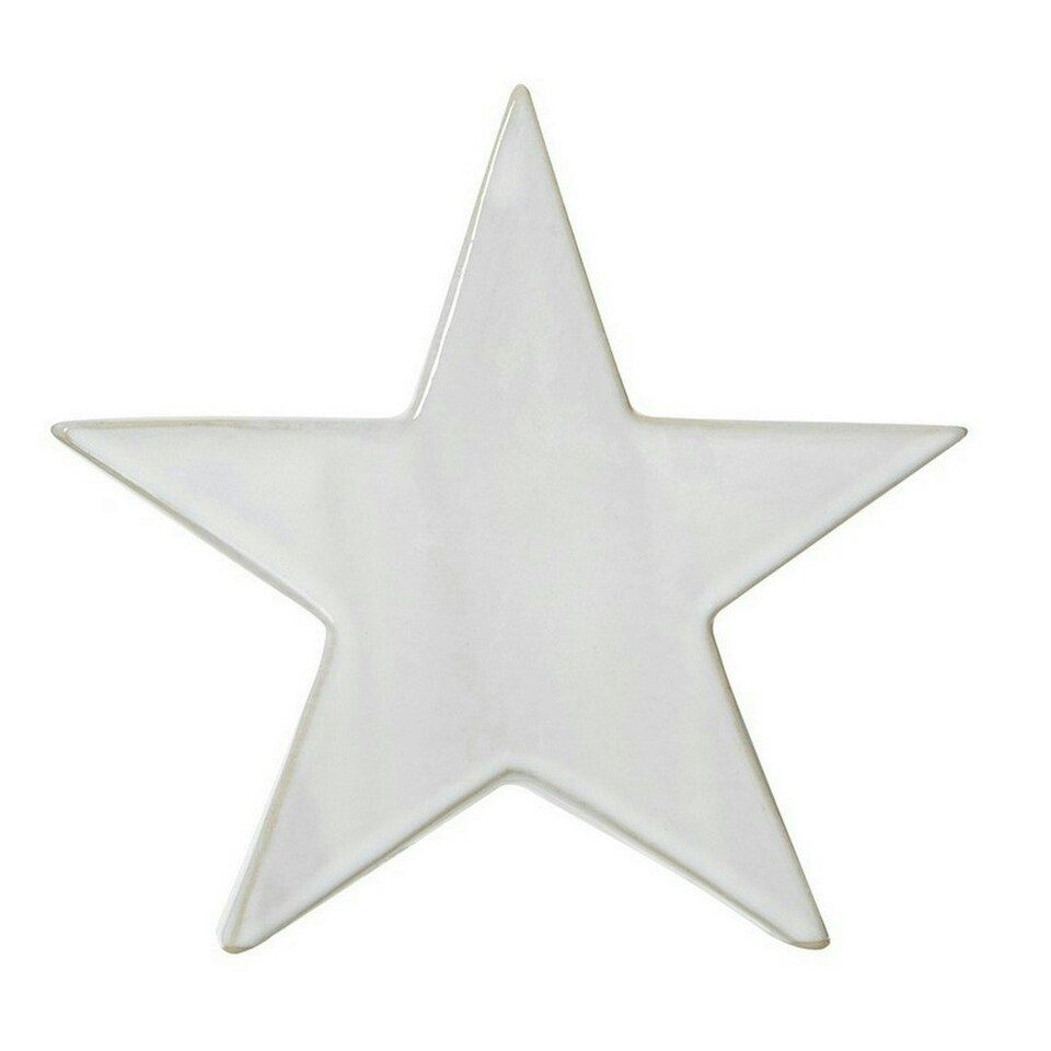 image 1 of Large Standing Star Decoration - Ceramic - L5 x W20 x H19 cm - White