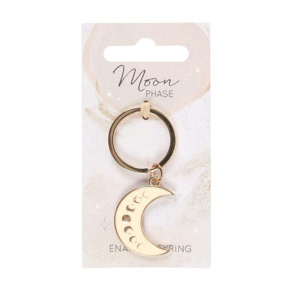 image 1 of Something Different Moon Phases Enamel Keyring - Gold - One Size