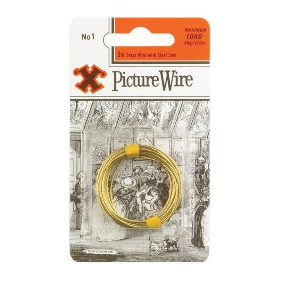 X Brass Picture Wire No 1 Solid 3m Blister Pack - One Colour - One Size