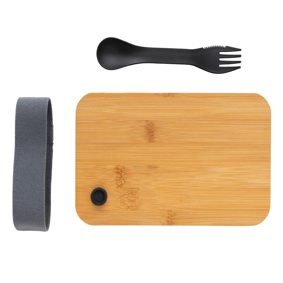 image 1 of XD Collection Bamboo Lunch Box - Black - 6cm x 19cm x 12cm