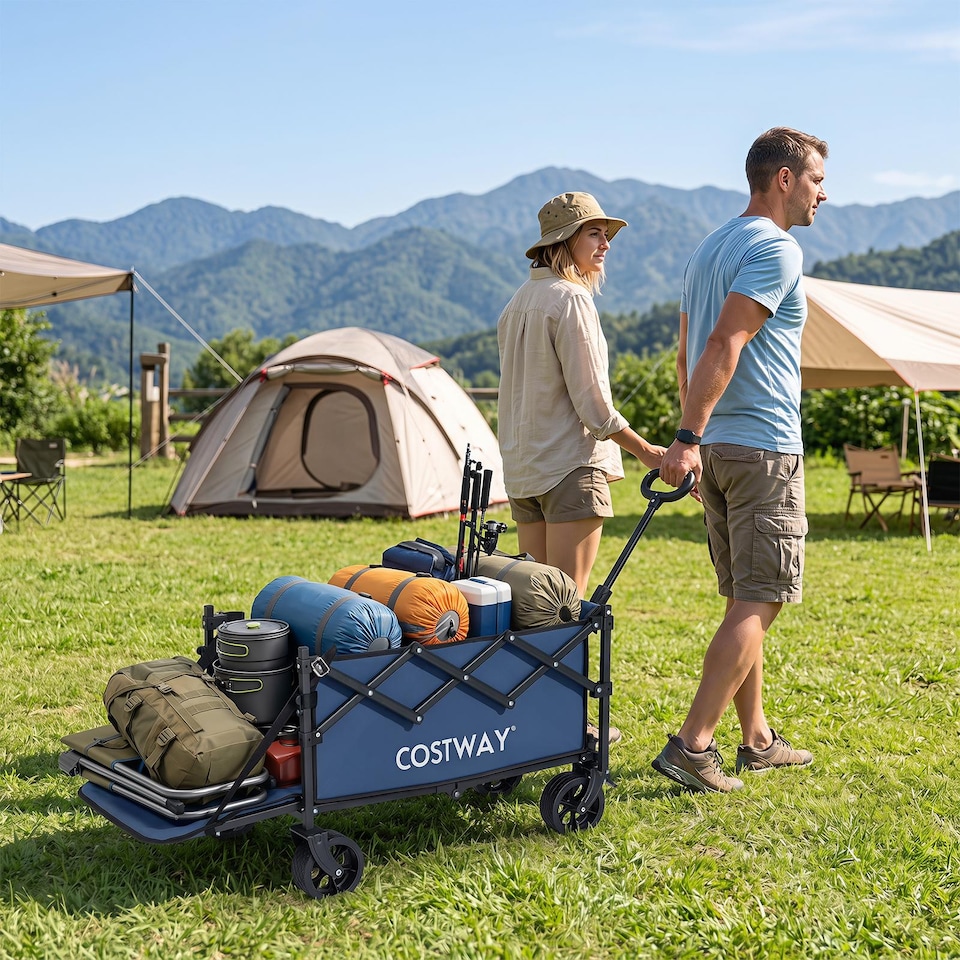 image 1 of Foldable Transport Trolley 63-92L with All-Terrain Wheels