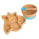 image 1 of Tiny Dining Children's Bamboo Suction Unicorn Dinner Set - Blue