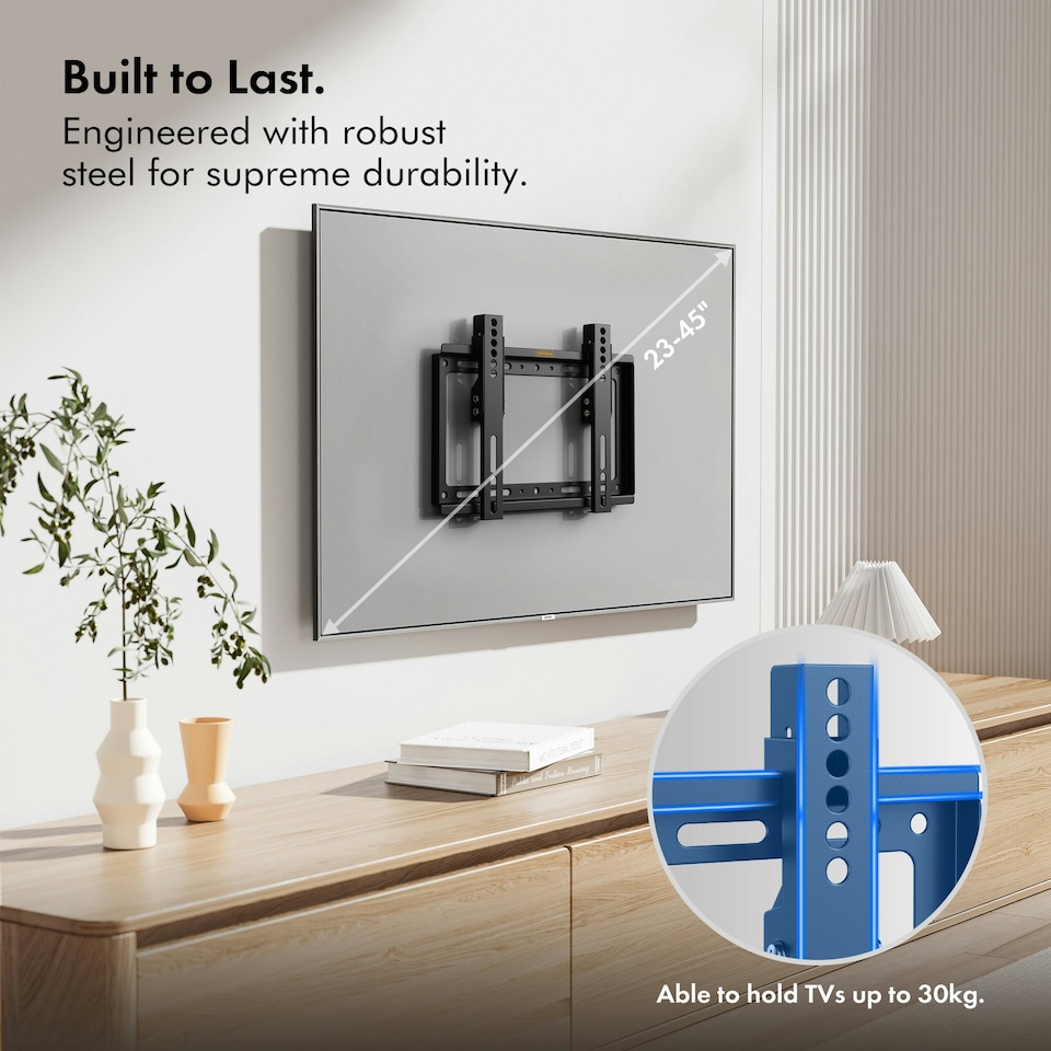 image 1 of VonHaus Tilting TV Wall Bracket for 23-45" Screens, 35kg Capacity