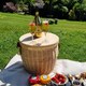 image 4 of Round Insulated Picnic Basket with Chopping Board Lid