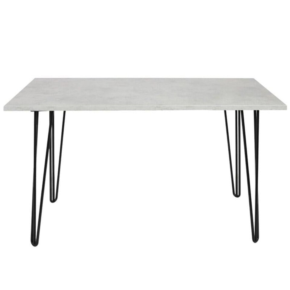 Modern Grey Rectangular Dining Table with Hairpin Legs Compact Kitchen & Dining Room Table (L117) Grey