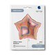 image 3 of Glitter Holographic Rose Gold Star Shape Foil Helium Balloon 46cm / 18 in