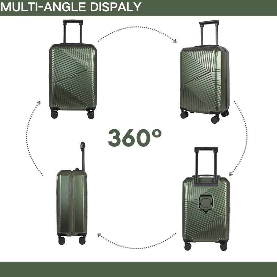 image 1 of 3 Piece Hard Shell Luggage Suitcase Set-Vanity Case + 24/28 inch Suitcase